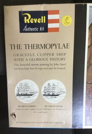 Vintage 1971 Revell The Thermopylae Ship Model H - 390 34” Length 2