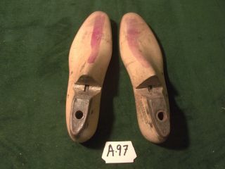 Vintage 1940 Pair Us Navy Size 7c Maple Wood Industrial Shoe Factory Lasts A - 97