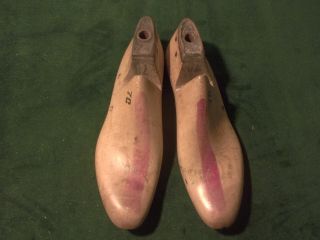 Vintage 1940 Pair US NAVY Size 7C Maple Wood Industrial Shoe Factory Lasts A - 97 2