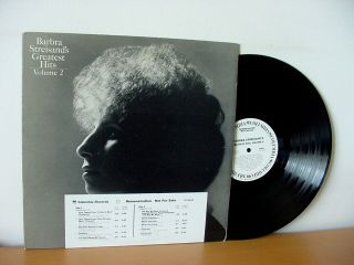 Barbra Streisand Greatest Hits Volume 2 White Label Promo 1978 Columbia Fc 35679