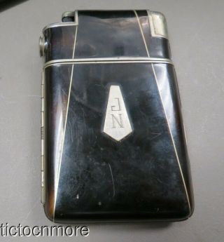 Vintage Marathon Art Deco Enamel Customized Cigarette Lighter And Case Combo