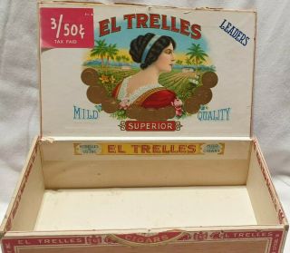 Vintage El Trelles Leaders Superior Cigar Box Factory No.  51,  Orleans La.