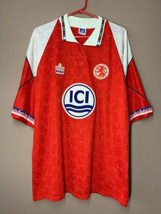 Middlesbrough 1992 - 1994 Vintage Admiral Home Football Soccer Shirt Jersey 42/44