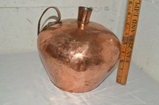 Antique Primitive Dovetailed Cramp Seam Copper Hand Hammered Water Whiskey Jug