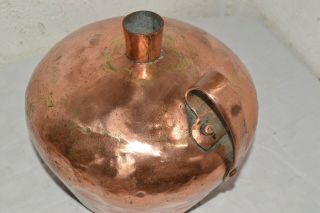 Antique Primitive Dovetailed Cramp Seam Copper Hand Hammered Water Whiskey Jug 2