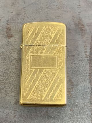 Gold Tone Authentic Zippo Slim Xiv Wind Proof Lighter Hardly