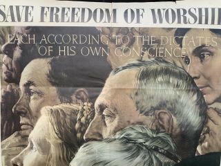 Norman Rockwell Vintage Poster Four Freedoms: Freedom Of Worship Large Version