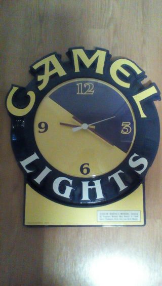 1993 Camel Lights Cigarette Advertisement Clock Purple Yellow