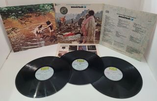 Woodstock Lp Album 3 Record Set 1970 Cotillion Sd3 - 500 Alantic Record Vintage