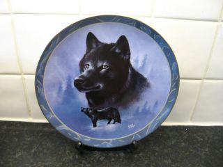 Spirit Of The Wilderness Wolf Plate - Black Knight - Bradford Exchange