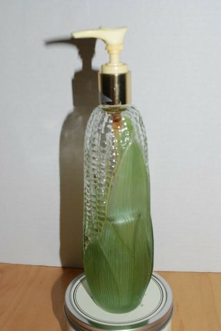 Vintage Avon Golden Harvest Corn On The Cob Glass Bottle Lotion Soap Dispenser