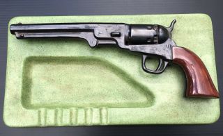 Vintage Holland Mold Large Ceramic Ashtray Revolver Pistol Gun