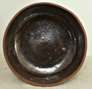 Antique 19th C Pa American Redware Plate Small Shallow Bowl 6