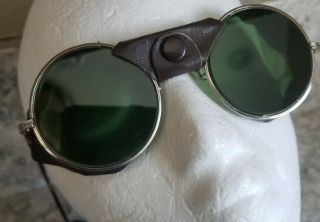 Antique American Optical Green Sunglasses Goggles Vtg Old Steampunk Ao