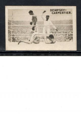 1923 Jack Dempsey Boxing Card,  Dempsey Versus Carpentier,  Ex.  -