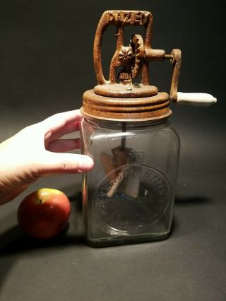 Non Antique Vintage Style Cast Iron 20 Dazey Butter Churn W Glass Jar
