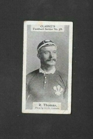 Wm.  Clarke 1902 Scarce (football/soccer) Type Card  58 R.  Thomas