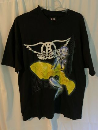 Vintage Aerosmith Just Push Play 2001 Tour Hajime Sorayama Giant Tag Shirt Xl