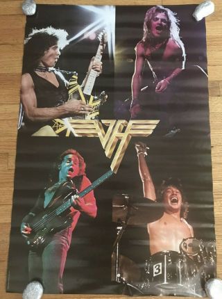 Vintage 1980 Van Halen Poster Vh Eddie Alex David Lee Roth Michael Anthony Rare