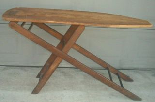 Victorian Antique Empire Ny Wooden Ironing Board Adjustable Very Good Large