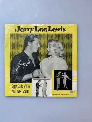 Sun Records Jerry Lee Lewis Great Balls Of Fire 1957 With Sleeve