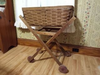 Antique W.  F.  Meyer Laundry Kar And Williams Manufacturing Laundry Basket