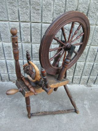 Project Antique Colonial Spinning Wheel Hand Painted
