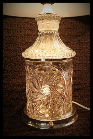 LAMPS Set of 2 VINTAGE CUT Glass Lamps CRYSTAL LEADED GLASS AND BRASS Lamps 3