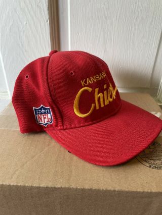 Kansas City Chiefs SnapBack Script Hat Sports Specialties Vintage 90s SingleLine 3