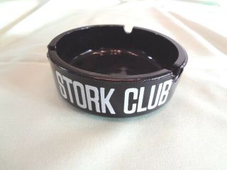 Fabulous Vintage Stork Club York Nyc Black Glass Ashtray