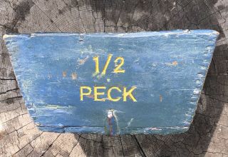 Vintage Antique Primitive 1/2 Peck Box Measure Dry Grain Wooden Box Oysters