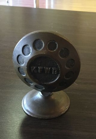 VINTAGE bronze KFWB Los Angeles 1925 RADIO STATION MICROPHONE ADVERTISING 2
