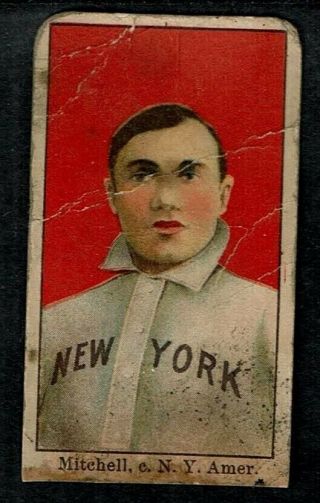 1909 E90 - 1 American Caramel Baseball Card York Yankees Fred Mitchell Vintage