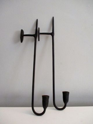 Antique Wrought Iron Candle Holders Candlesticks Wall Sconces Colonial Revival