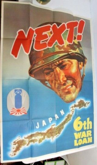 Vintage World War 2 Poster 1944.  " Next " 6th War Loan