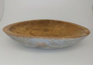 Antique Oblong Painted Wooden Mixing Dough Bowl Early Primitive