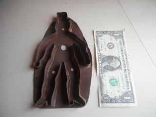 Large Antique Soldered Tin " Man With Top Hat " Cookie Cutter.  Aafa
