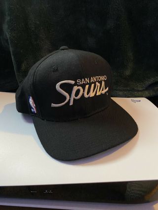 Vintage Sports Specialties San Antonio Spurs Script Wool Snapback Hat