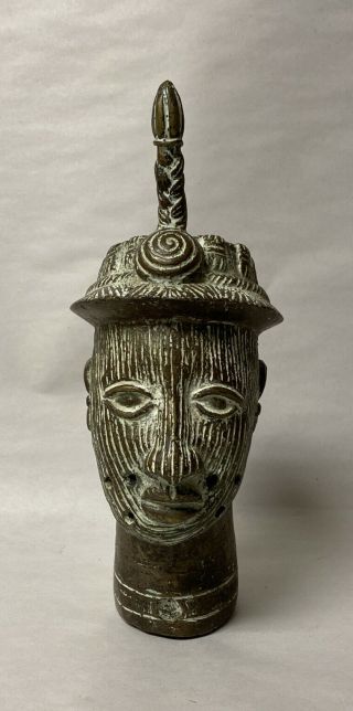Unusual Vtg Or Antique Bronze Head W/holes,  Incense Burner? African? King Benin
