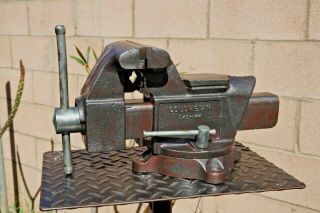 VTG.  COLUMBIAN 5  JAW SWIVEL ANVIL VISE,  WITH PIPE GRIPS 38 LBS VICE MADE IN USA 3