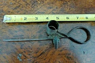 Antique Wrought Iron Candle Holder Tommy Stick 8 Inches Miner Use