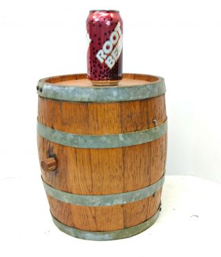 Antique Vintage Rustic Wood Oak Beer Whiskey Wine Keg Barrel 11 1/2 " Tall