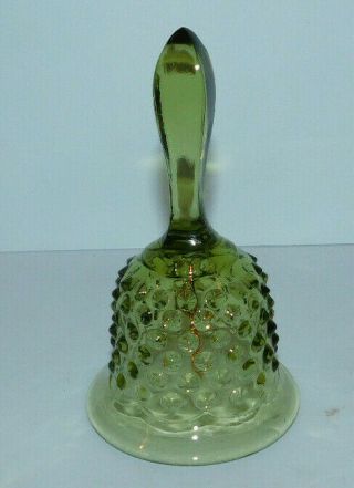 Neat Vintage Fenton? Hobnail Green Glass Bell