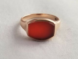 Antique 10k Solid Rose Gold Carnelian Ring Size 4 Not Scrap