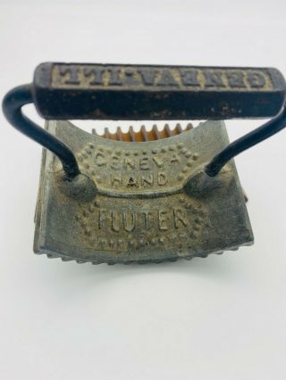 Vintage Geneva Hand Fluter W/american Machines Co.  Pleat Sad Iron Antique