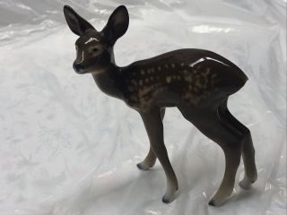 Vintage Porcelain Deer Fawn Figurine With Marking