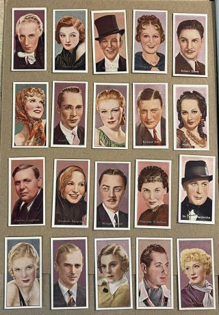 1936 Carreras Film Stars 50 Card Set Fred Astaire Ginger Rogers Shirley Temple
