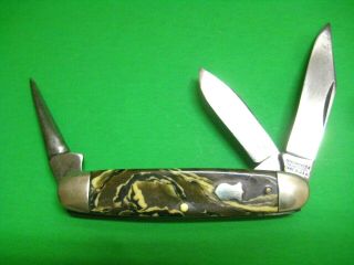 Vintage Winchester Trademark 3 Blade " Butter & Molasses " Cattle Knife,  3 5/8