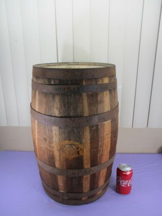 Vintage Six Banded Authentic Whiskey Rum Cask Keg Barrel 22 " Tall 15 Gallon