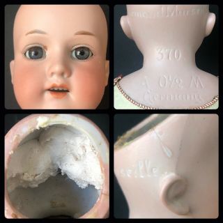 Antique German Armand Marseille Florodora 21” Doll Bisque Head Kid Leather Body 3